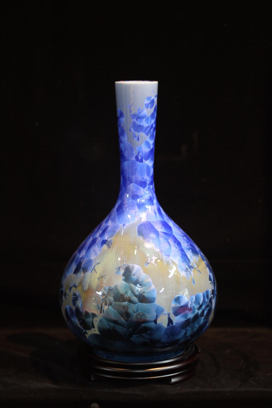 裝飾陶瓷-陶瓷塑像 - 山水結晶釉花瓶