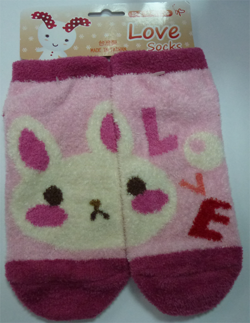 LOVE兔臉地板襪