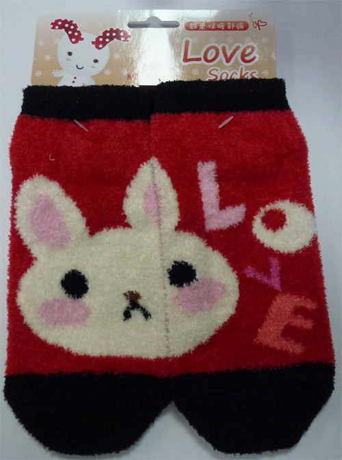 LOVE兔臉地板襪