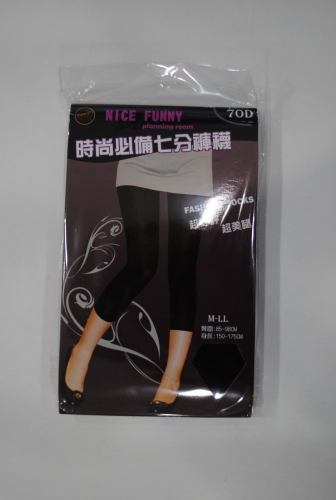 90丹素面七分褲襪