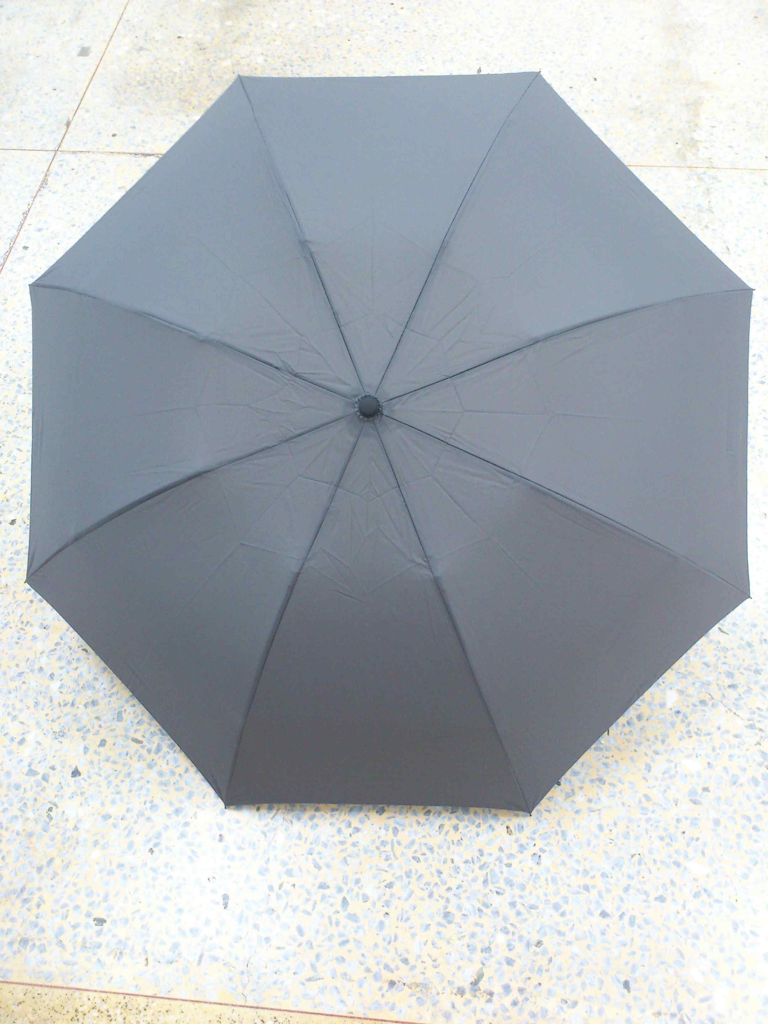 三折手開晴雨兩用傘深灰