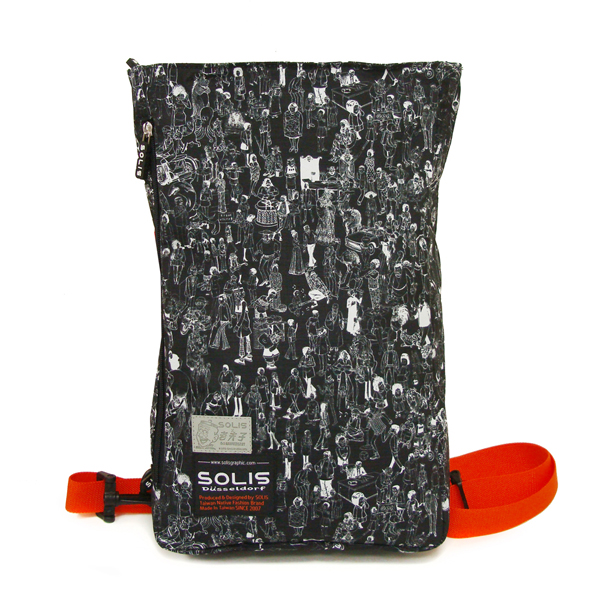 SOLIS X 老夫子50週年方型平板後背包-塗鴉白