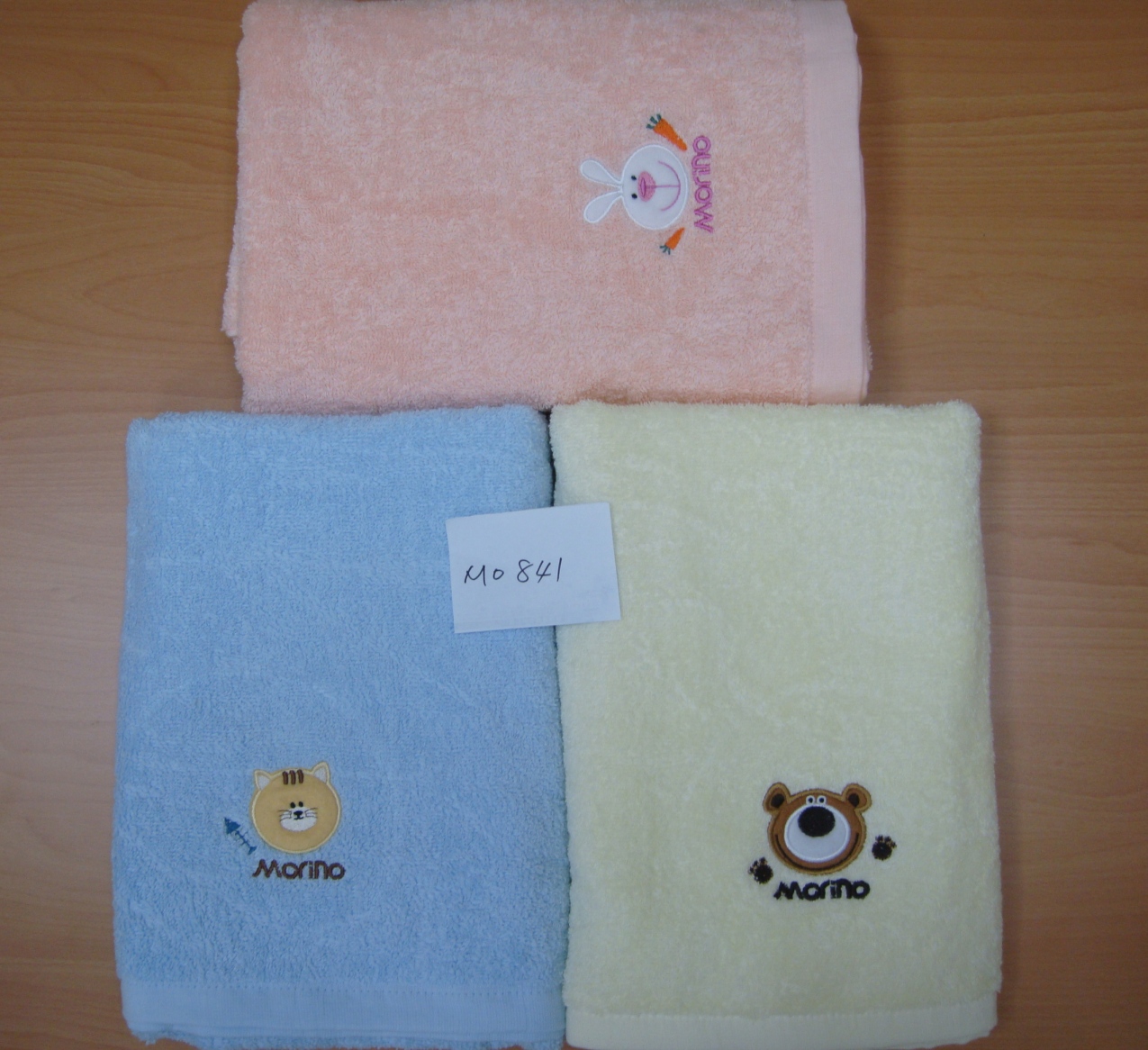 素色動物刺繡浴巾MO841