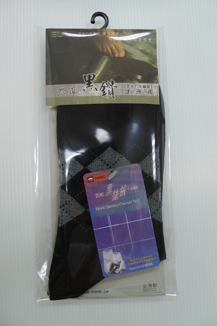 竹炭菱格男休閒襪