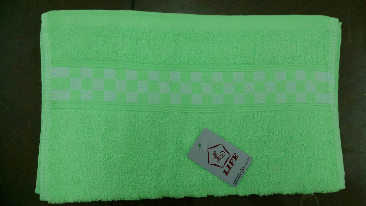 HS0431嫻雅方格緞條毛巾