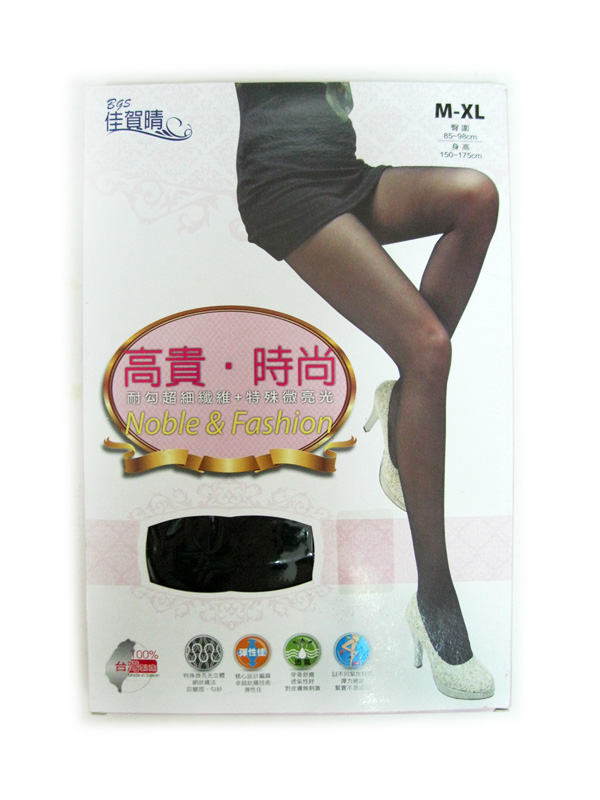 佳賀晴網編彈性褲襪