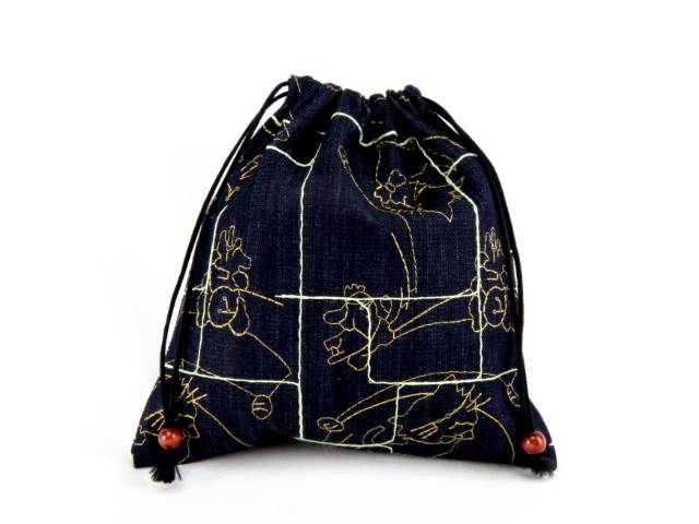 高級竹炭牛仔布刺繡縮口寶貝袋系列