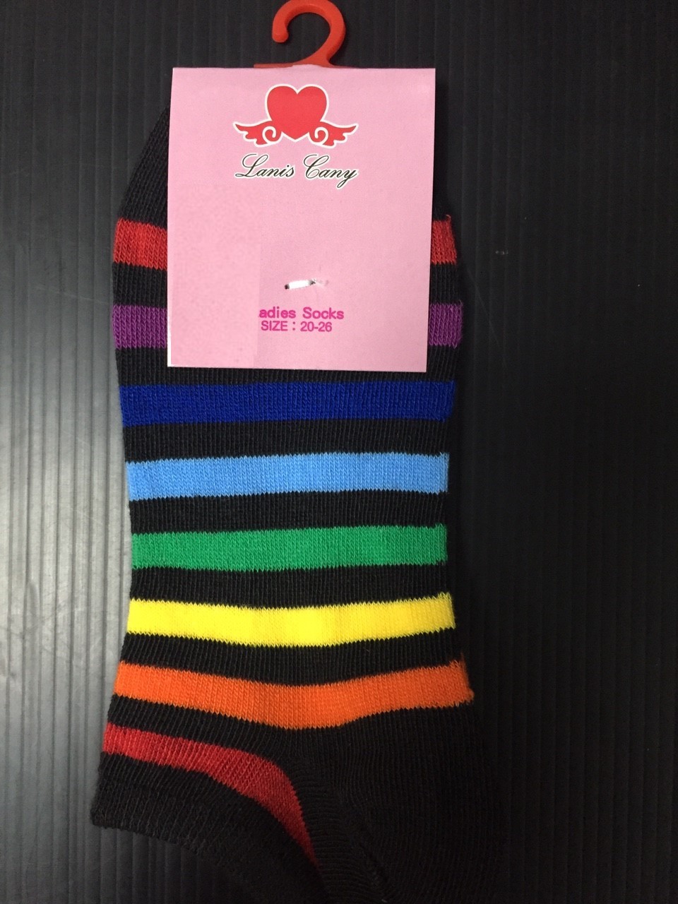 露依絲可妮條紋船型襪
