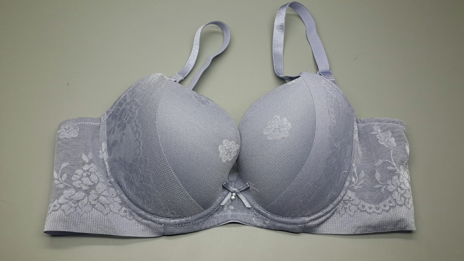 胸罩(成型棉3/4bra)-灰藍