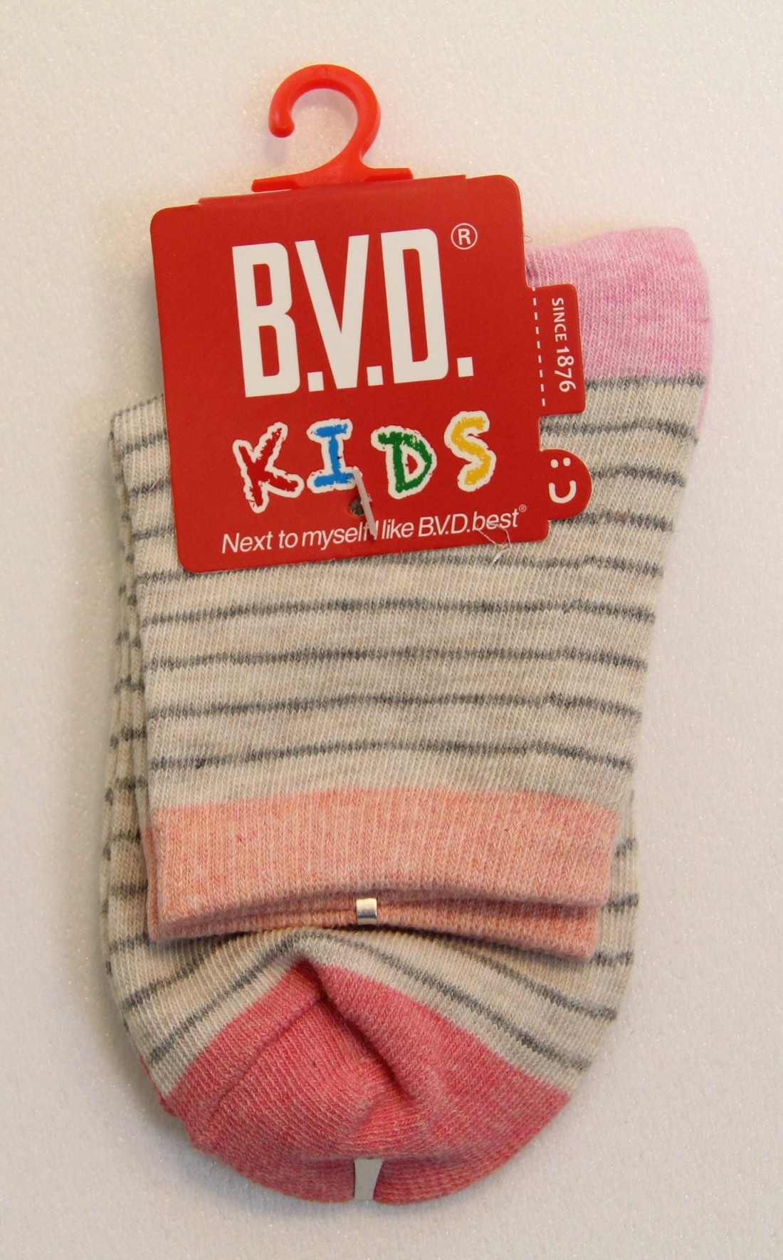 B.V.D自在條紋3/4童襪(17-21CM)