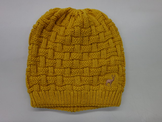 藤編刺繡麋鹿雙層圓帽