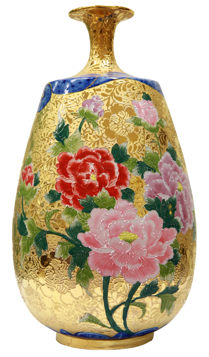裝飾陶瓷-其它裝飾陳設陶瓷製品 - 【富貴風華】鎏金琺華瓶