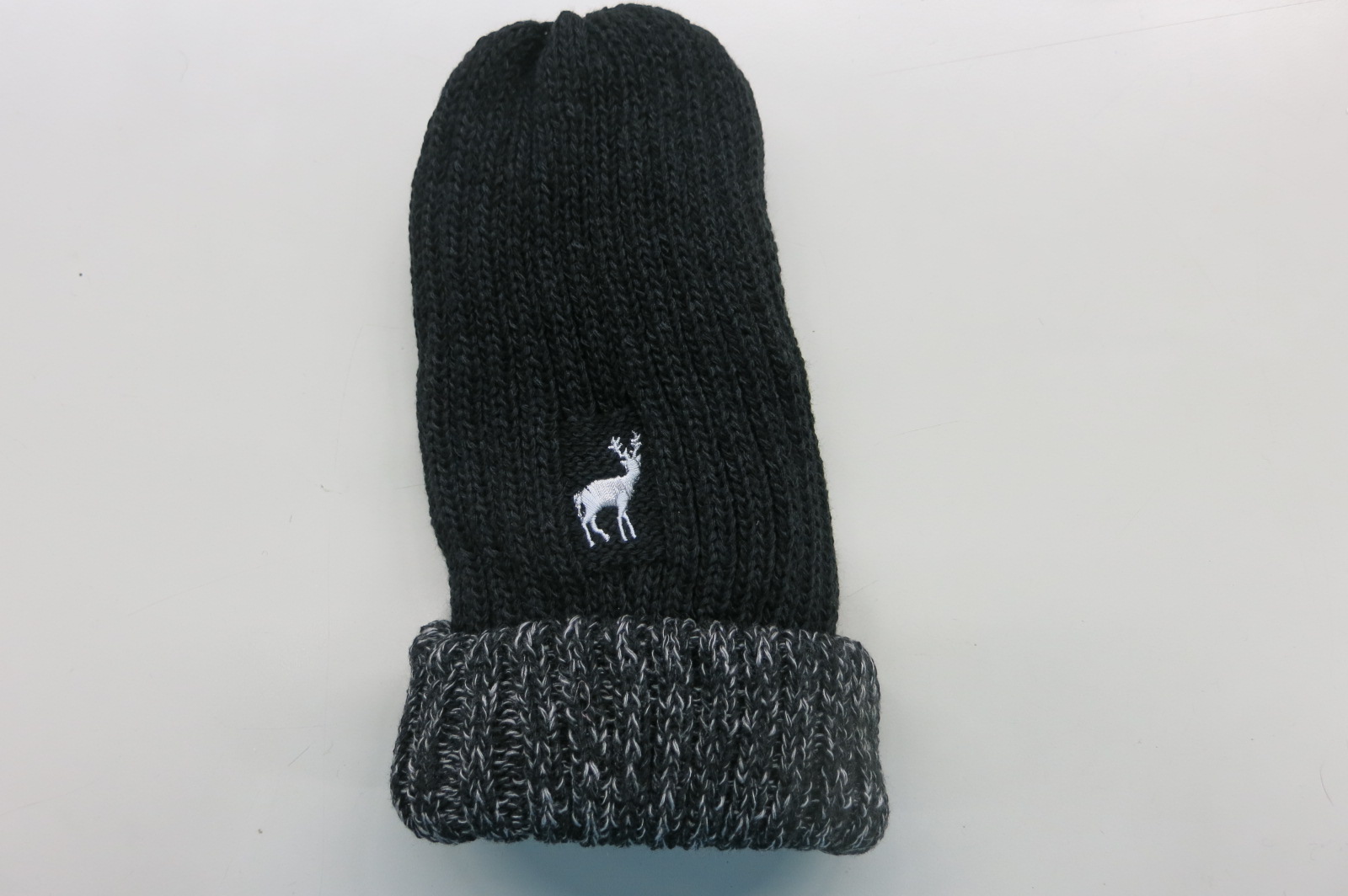 英國風彩條麋鹿刺繡反摺帽