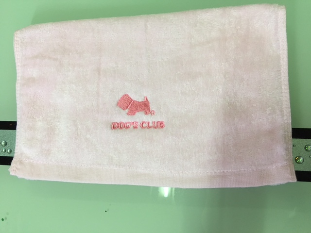 超柔絨刺繡狗童巾
