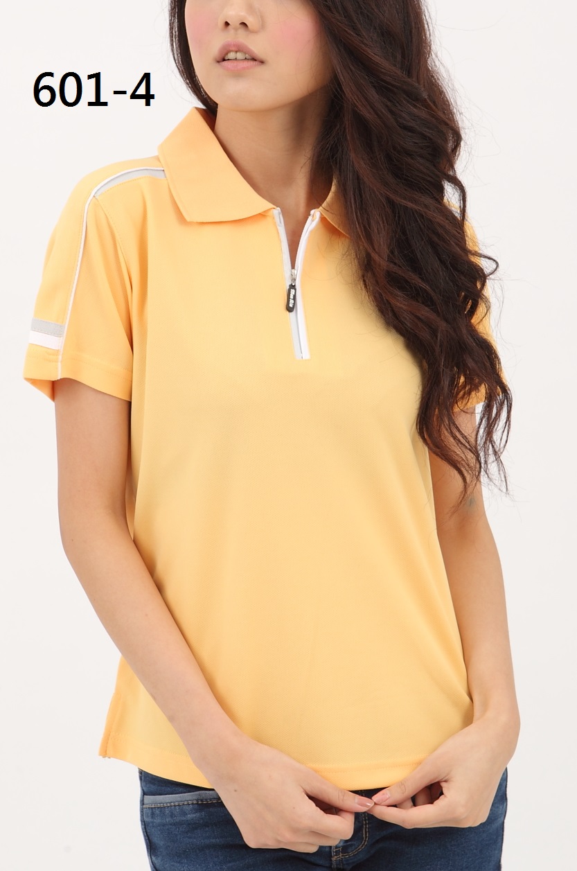 女(鵝黃)剪接吸溼排汗POLO衫