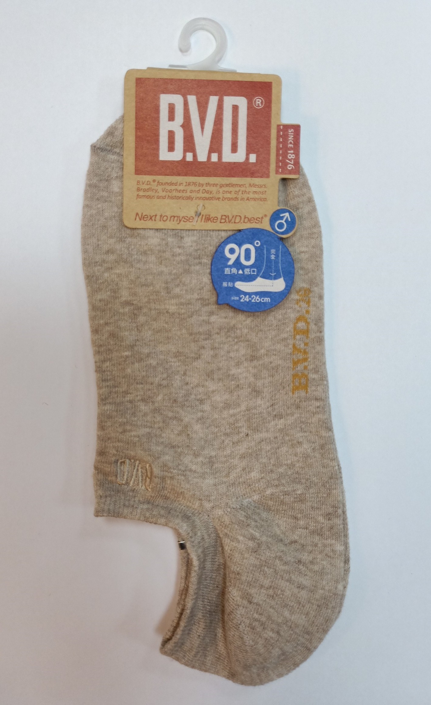BVD W跟超低襪口男隱形襪