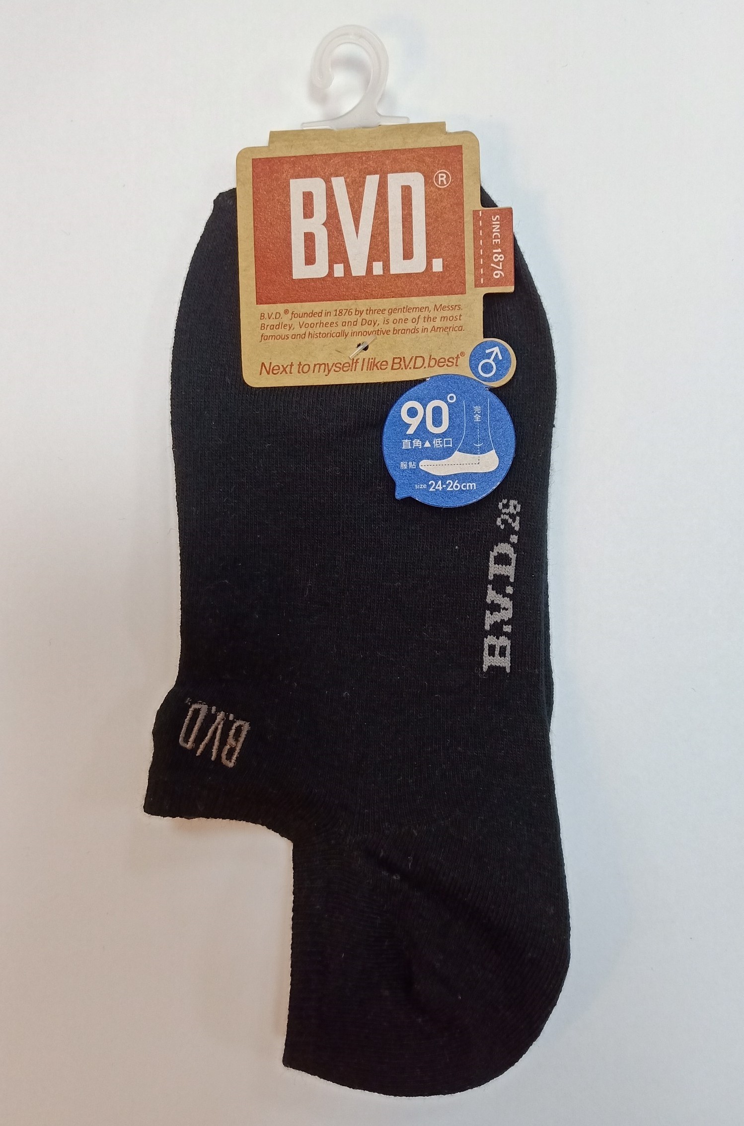 BVD W跟超低襪口男隱形襪