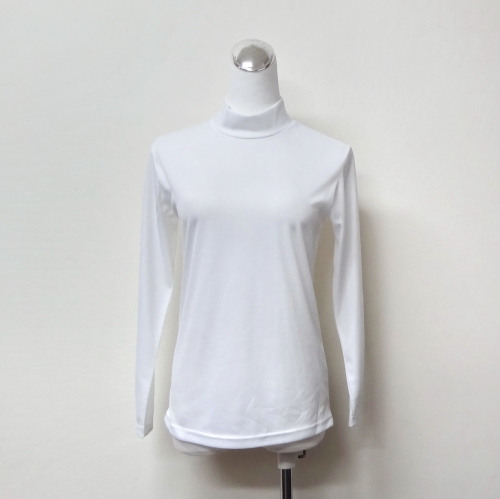 NO-1688 牛奶絲女半高領衫-白