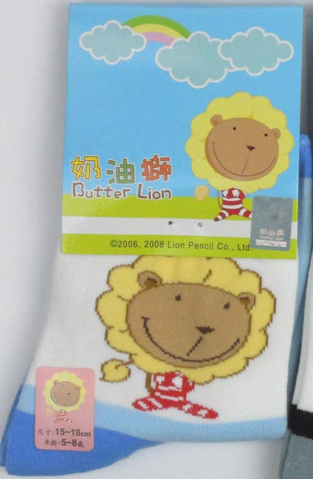 奶油獅童襪