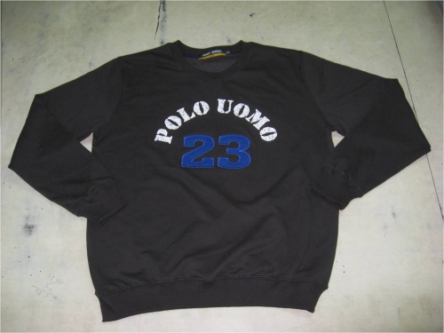 POLO UOMO 男流行印刷貼布T恤-深灰