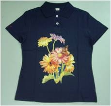 女COTTONWALKER酷乾棉燙畫POLO