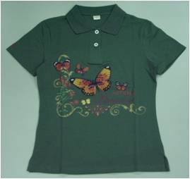 女COTTONWALKER酷乾棉燙畫POLO
