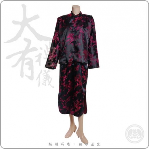 梅花緞旗袍外套-粉