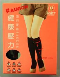 360D條紋塑腿半統襪-黑