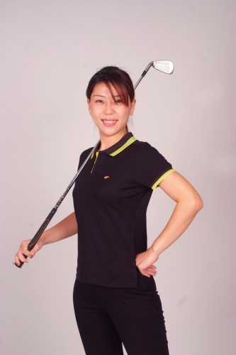 小丑魚吸溼排汗polo衫女-黑色M