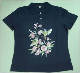 女COTTONWALKER酷乾棉燙畫POLO