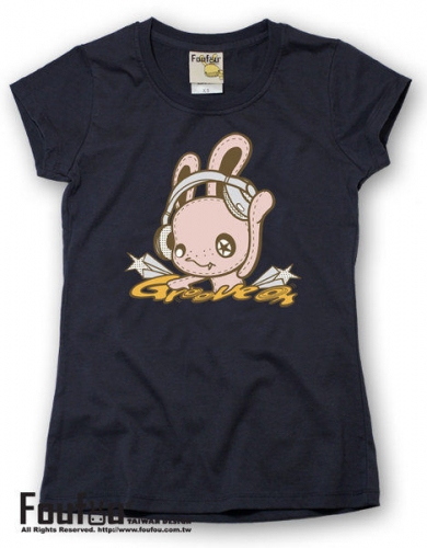 2009 七零年代復古系列T-shirt--雀斑DJ兔