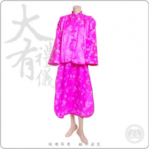 梅竹菊旗袍外套-深粉