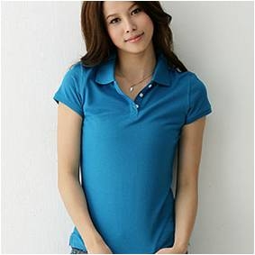 女款素面POLO衫