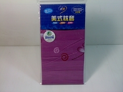 薄枕套 條紋串串葉-紫