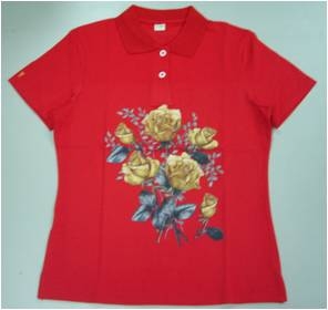 女COTTONWALKER酷乾棉燙畫POLO