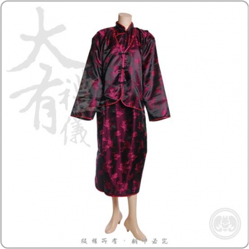 梅竹菊旗袍外套-黑