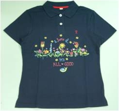 女COTTONWALKER酷乾棉燙畫POLO