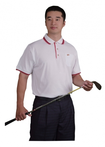 小丑魚吸溼排汗polo衫男-白色