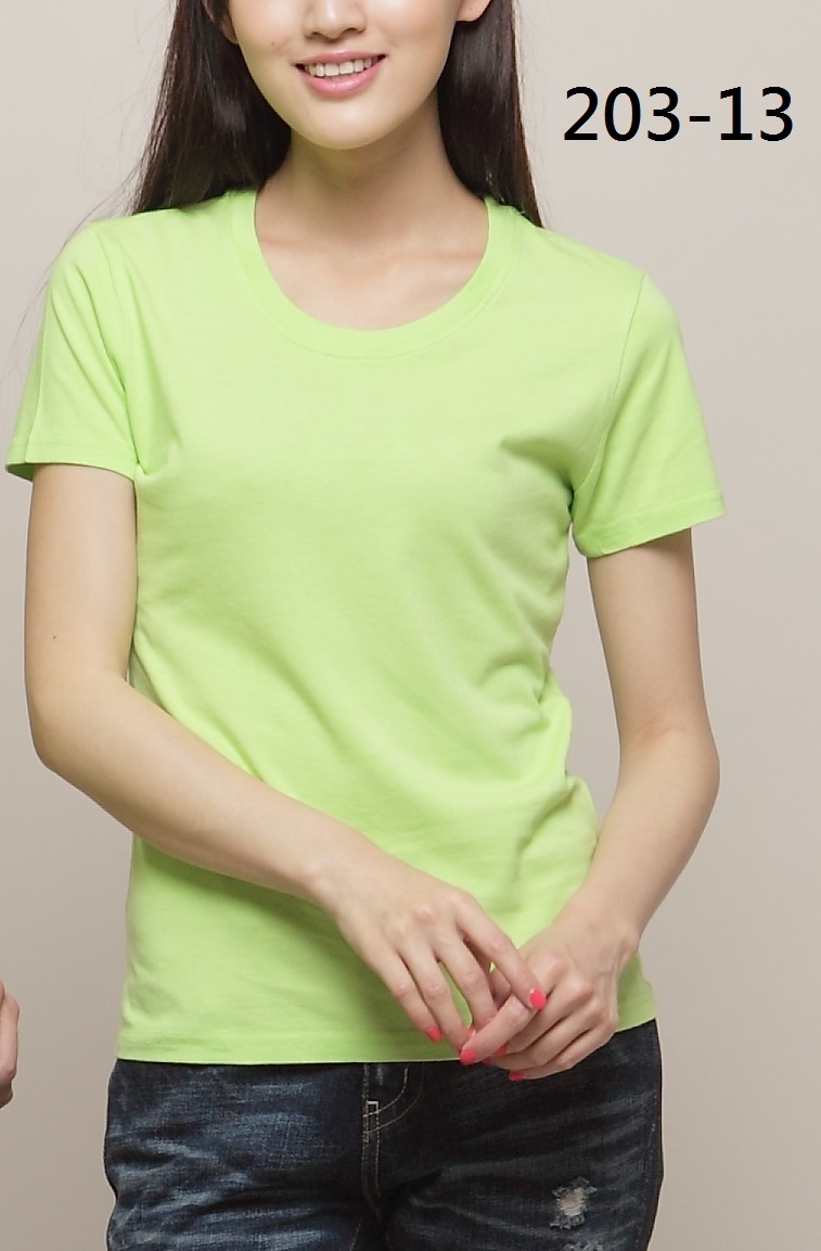 女(嫩芽綠)素面水洗棉製T裇