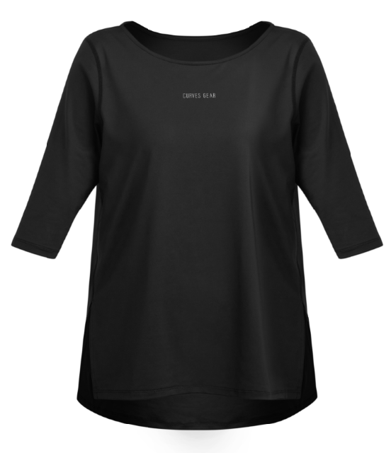 All Day Wear 墨黑長版七分袖上衣
