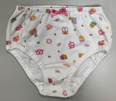 貓貓甜點屋女童三角褲2入-練白連印
