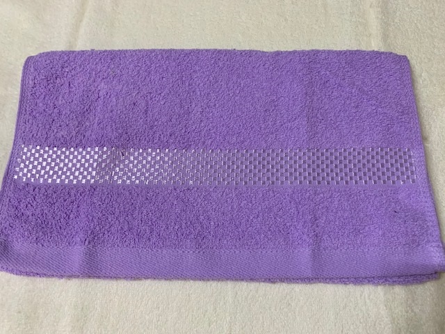 素面亮緞格毛巾