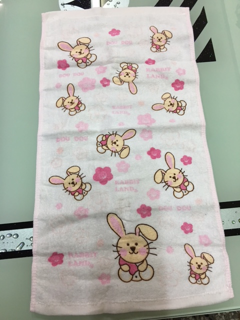 柔美小花兔童巾
