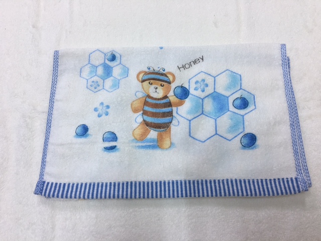 蜜蜂水果熊絨印童巾
