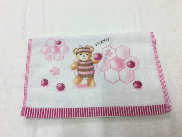 蜜蜂水果熊絨印童巾