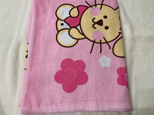 柔美小花兔浴巾