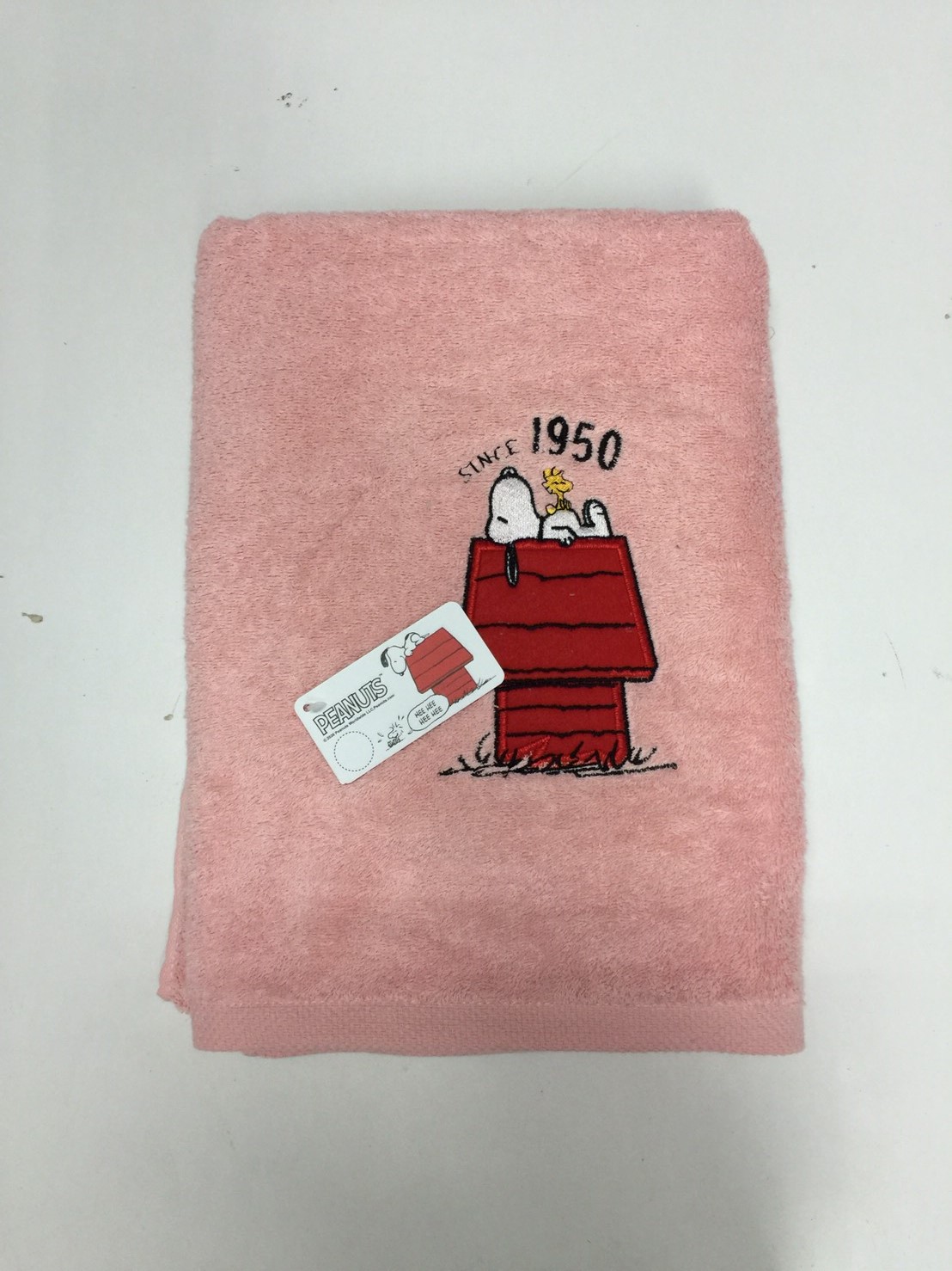 SN401-2SNOOPY素色刺繡浴巾-史努比