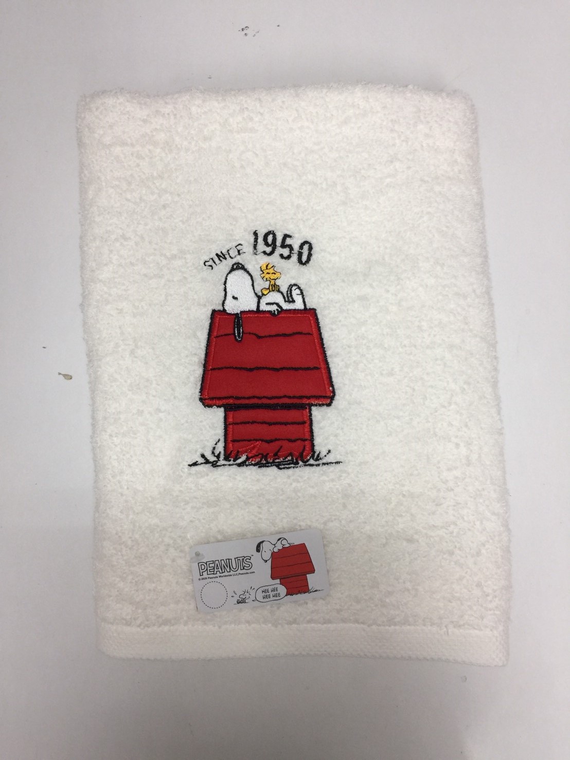SN401-2SNOOPY素色刺繡浴巾-史努比