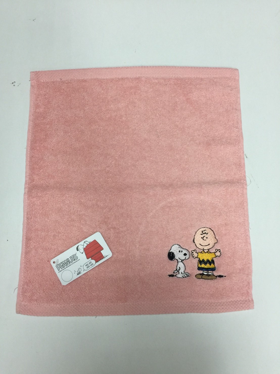 SN101-1SNOOPY素色刺繡方巾-查理