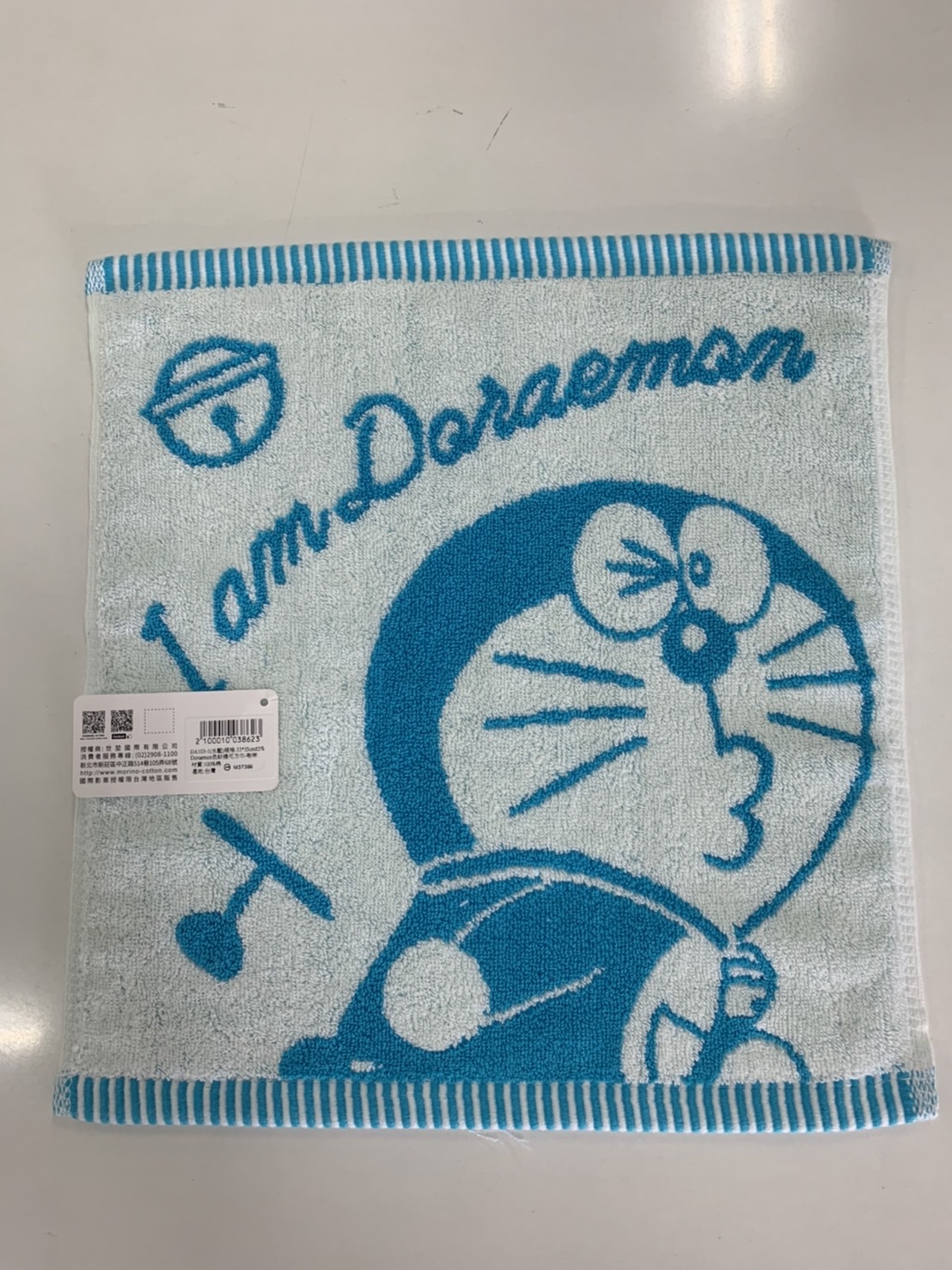 DA103-1Doraemon 色紗緹花方巾-啾咪